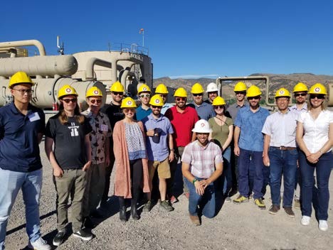 National Geothermal Academy attendees touring Ormat's Steamboat geothermal power plant (June 2018).